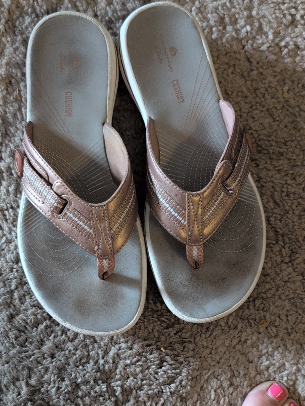 Clarks Cloudsteppers Strappy Sandals Rose Gold